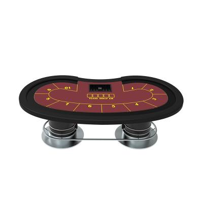 China YH Indoor 240*120cm 96 Inch Bean Shape Electronic Suede Poker Mat Texas Table for sale