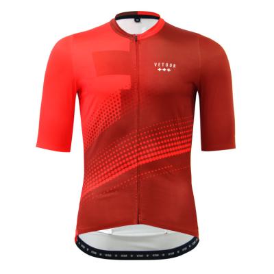 China Vetour Breathable Mens Short Sleeve Italian Recycled Bike Wear Premium Cycling Clothing Customized Cycling Jersey for sale