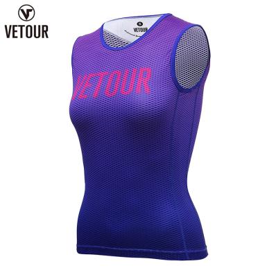 China Vetour Custom Top Breathable Mesh Underwear Cycling Vest Breathable Base Layers for sale