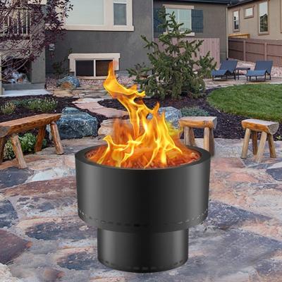 China Black Stainless Steel Flame Genie Portable Wood Pellet Camping Stove Smoke Free for sale