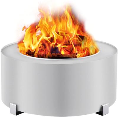 China Double Wall Portable Round Smokeless Fire Pit For Outdoor Picnic Camping for sale