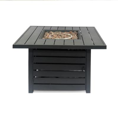 China Garden Patio Outdoor Gas Square Fire Pit Black Ceramic Tabletop CSA for sale