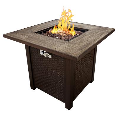 China Outdoor Propane 50,000 BTU Square Gas Fire Pit For Patio Garden Backyard for sale