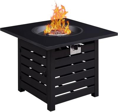 China 32 Inch Square 50000 BTU Gas Square Fire Pit Self-Ignition Propane Gas Brazier for sale