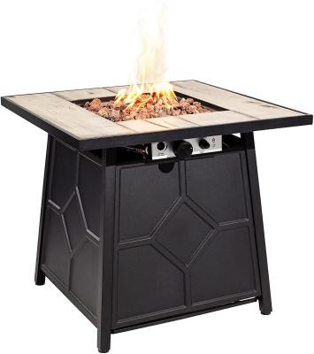 China 28'' Square 50,000 BTU Propane Square Fire Pit Outdoor Brazier Bench for sale