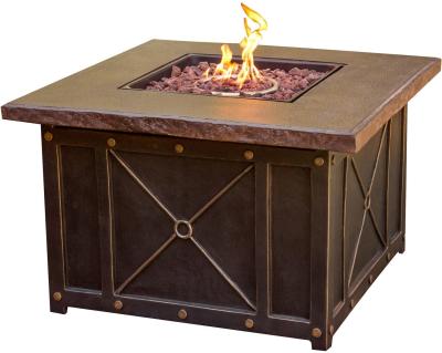 China Customized Size Square Gas Brazier Gas Square Fire Pit Outdoor Furniture for sale