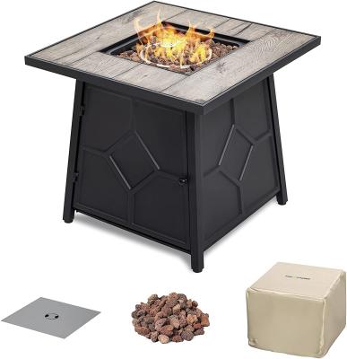 China Propane 50000 BTU Square Garden Fire Pit With Waterproof Cover for sale