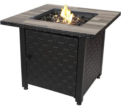 China Black / Gray Table Top Steel Square Propane Fire Pit Outdoor for sale