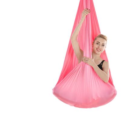 China Knotless Yoga Elastic Aerial Hammock Indoor Amazon Silk Anti-Gravity Yoga Contains Buckle and Rope for sale