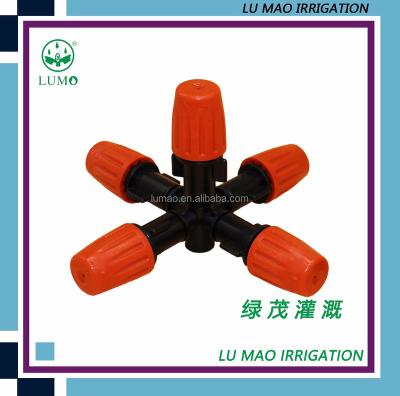 China Save Water For Agriculture Garden Irrigation 5 Ways Five Ways Watering Plastic POM Spray Water Mist Garden Fogger Nozzle à venda