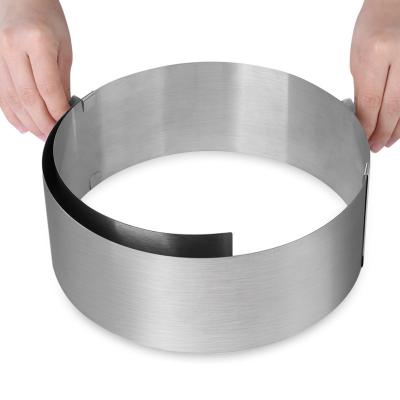 China Viable Best Selling Amazon Cake Tool Can Adjust 6-12 Inch Stainless Steel Telescopic Mousse Ring Cake Edge for sale