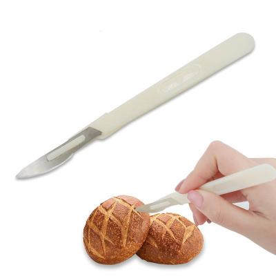 China Practical Practical Bread Tools Carbon Steel Plastic European Knife Cutting Stick Method Bread Knife Baking Training Tool for sale