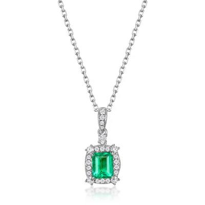 China Nickel Free Wholesale Classic Green Lady Jewelry Natural Green Diamond Gemstone 18k Gold Pendant Without Chain for sale