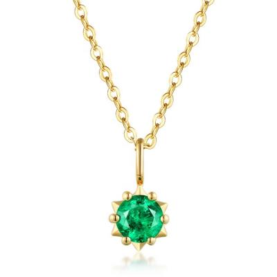 China Nickel Free High Quality Natural Gold Ladies 14K Green Gemstone Jewelry Pendant for sale