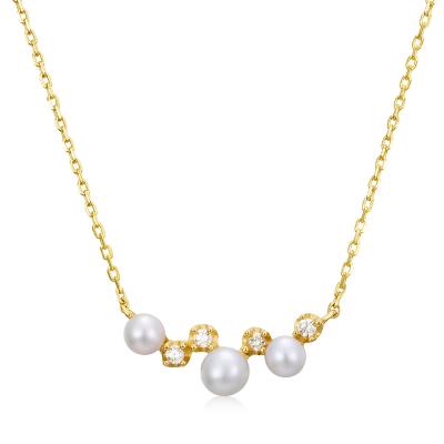 China Nickel Free Hot Sale 14 Carat Gold Jewelry Necklace Fine Gold Freshwater Pearl Necklace For Women for sale