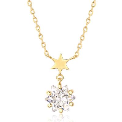 China Nickel Free Fine Gold Star Necklace 14K 18K Gold Customization Pendant Necklace For Women for sale