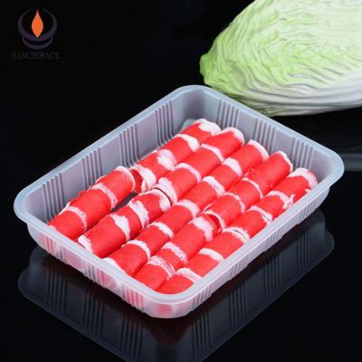 China Safe Disposable Plastic Frozen Food Packaging Meat Packing Trays for sale