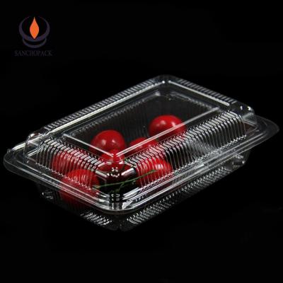 China Safe Rectangular Transparent PET Blister Clamshell Packaging Fruit Box for sale