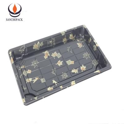 China Sushi Food Safe Plastic Tray With Lid for sale