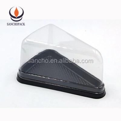 China safe iso approval custom design cheap triangle fruit cake slice plastic box packaging for sale