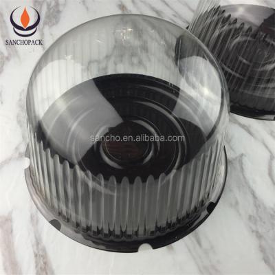 China Mini Safe Disposable Plastic Round Fruit Cake Slice Container Packaging for sale