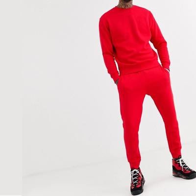 China OEM Service Breathable Men Slim Fit Plain Red Sport Jogging Tracksuit Wholesale Custom Anti-pilling Sweatsuit for sale