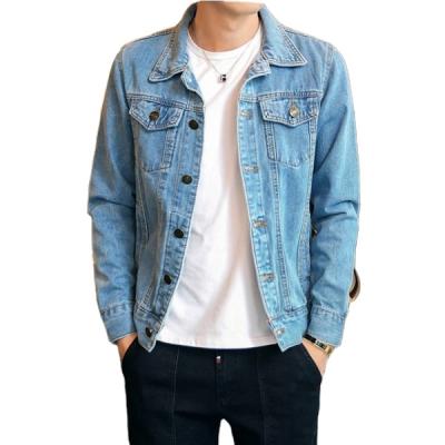 China Sustainable Mens Jeans Jacket Cotton Outwear Mens Denim Jackets Classic Trucker Coat Long Sleeves Plus Size Male Clothing for sale