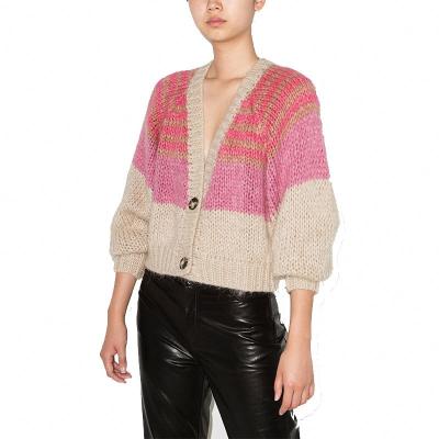 China New Autumn V Sweater Manufacturer Anti-wrinkle Sweater Winter Long Neck Women Oliveknitted Wrap Cardigan for sale