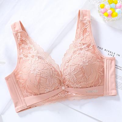 China Breathable Underwear Women's Thin Lace Vest Bra With Breast Filled Anti-sagging Without Underwires Comfortable Bras for sale