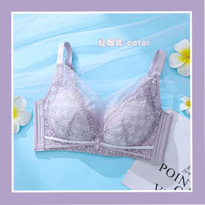 China Women's Ultra-Thin Breathable Hole Cup Bra Without Underwire Top Support To Prevent Sagging Breast Gathered Bras for sale