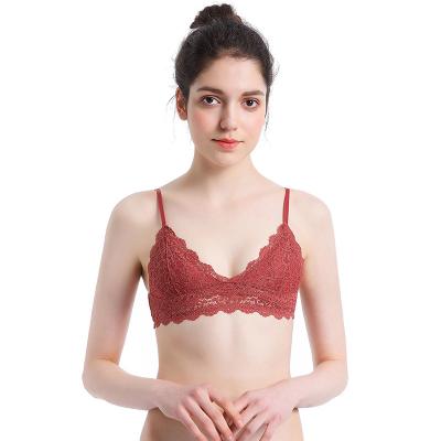 China Breathable French style triangle cup push up bra wireless bralette thin cup sexy and comfortable underwear for women tops for sale