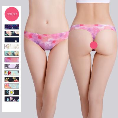 China Floral Seamless Print Breathable Briefs G - New Popular Of Women's Underwear Panties Cotton Bottom Beautiful Antibacterial Sexy String Thong for sale