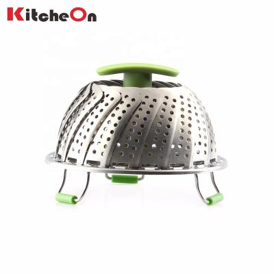 China Sustainable Quality Premium Folding Stainless Steel Vegetable Steamer Basket For Instant Pot for sale