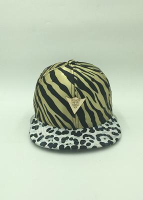 China Unique Satin Sunshade Youth Snapback Hats Adjustable Leopard Pattern for sale