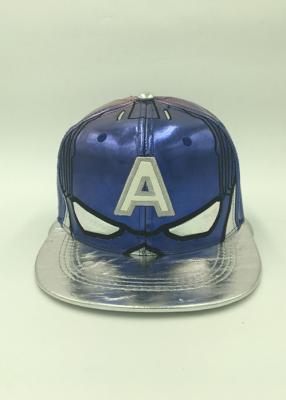 China Outdoor Leather Sports Snapback Caps Applique Flat Embroidery Character for sale