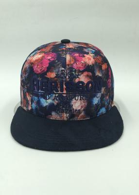 Cina Cappelli floreali colorati di Snapback di baseball della pelle scamosciata ricamati con il bordo piano in vendita