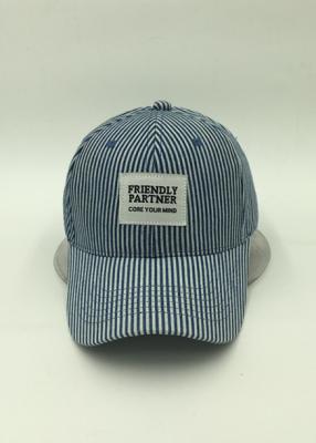 China Youth Striped Pre Curved Baseball Caps / Casual Cotton Twill Baseball Caps for sale