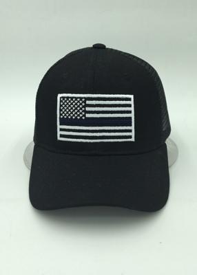 China Cool Cotton Custom Mesh Baseball Hats Pre-Curved , Black Baseball Cap for sale