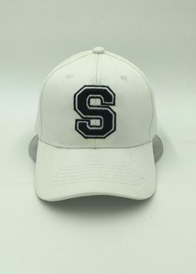 China Classic White Custom Embroidered Baseball Caps Curved Bill With Six Panel for sale