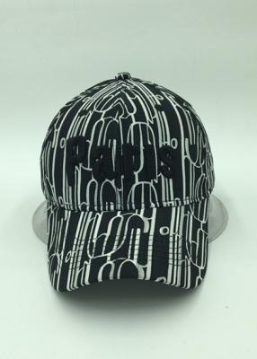 China Pre Curved Personalised Baseball Caps Black White Snapback Hats Decoration for sale