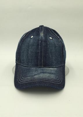 China Demin Dark Blue Baseball Cap With Adjustable Strap Solid Wash Style for sale