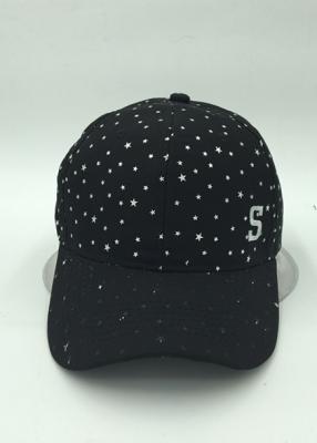 China Ladies 100 Cotton Baseball Caps Brim Curve Star Printing Decoration for sale