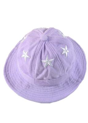 China Kids Purple Custom Embroidered Bucket Hats Fitted Decoration Unisex for sale