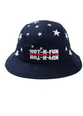 China Customizable Flat Cool Bucket Hats For Men Personalised Star Printing for sale