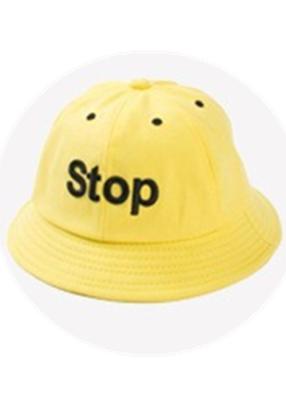 China Colorful Cute Fitted Canvas Bucket Hat / Kids Bucket Hat Small Size Yellow for sale