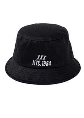 China Sunshade Canvas Plain Bucket Hat / Plain Black Bucket Hat Outdoor Embroidery for sale