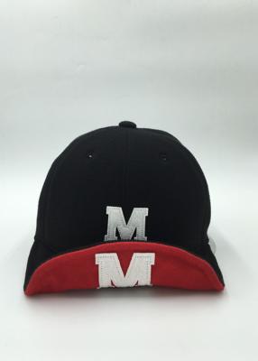 China Black Custom Embroidered Snapback Hats , Boys Snapback Sports Hats for sale