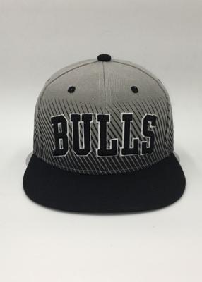 China Snapback Baseball Hat Embroidery Printing Sports Stripe Black Blue Gray Letter for sale