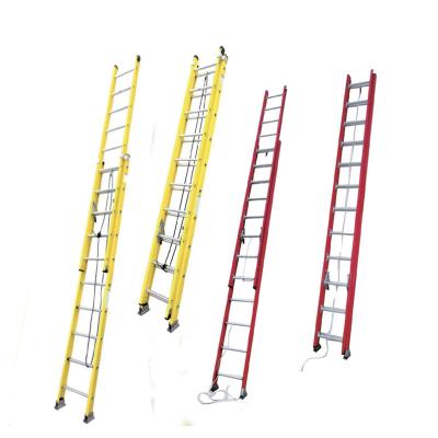 China 2*14 Steps Aluminum Telescopic Extension 8m Insulation Ladders Fiberglass for sale