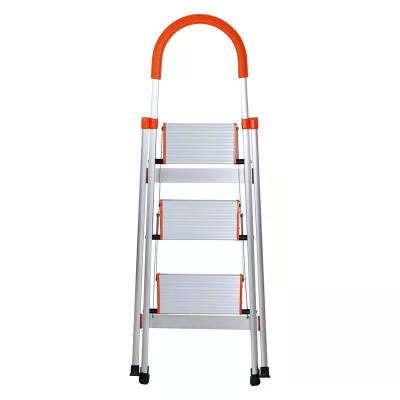 China Folding Ladders Aluminum 3 Steps Home Used Ladder With Lightweight Handrail Folding D Shape Staircase for sale